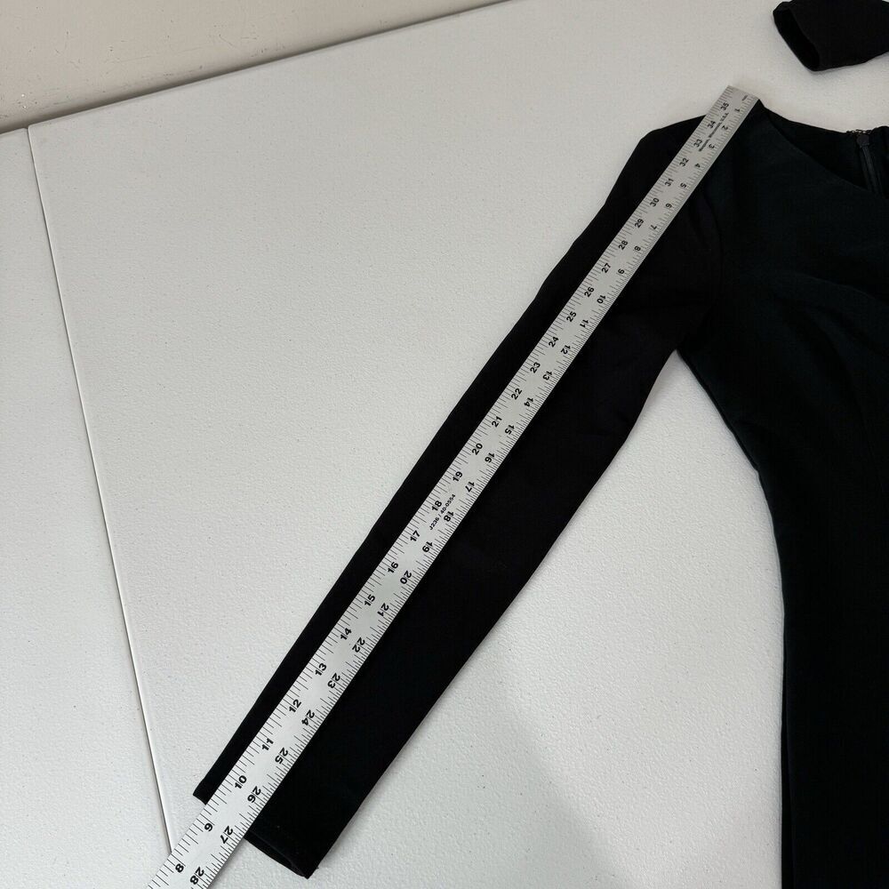 H:Ours Womens Dress Extra Small Black Fitted Asymmetrical Neckline Cocktail LBD - Picture 6 of 12